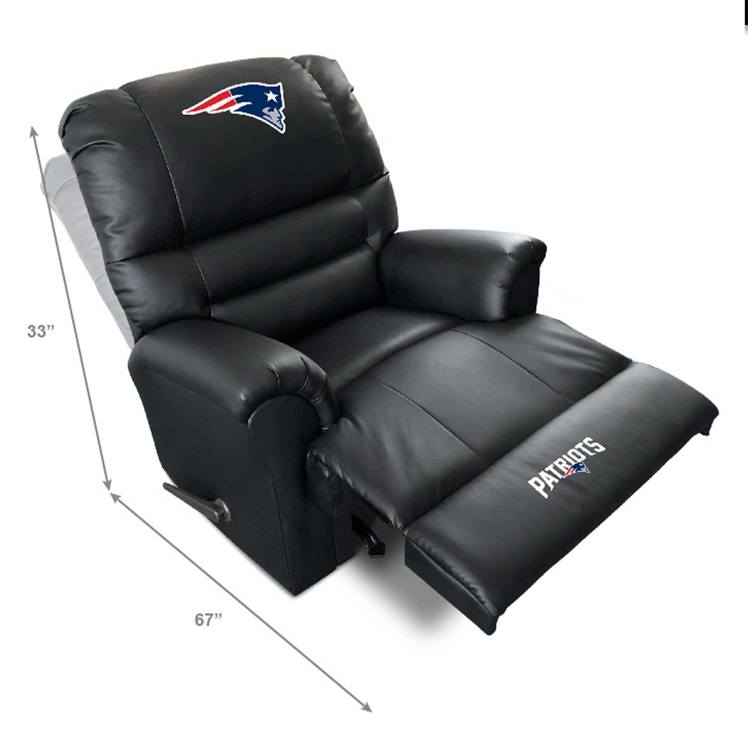 patriots faux leather embroidered rocker recliner