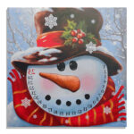 20-Inch Snowman Christmas Countdown Canvas Wall Art Decor