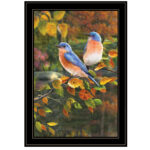 19-Inch Coastal Bird Canvas Wall Art With Black Frame