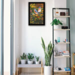19-Inch Coastal Bird Canvas Wall Art With Black Frame