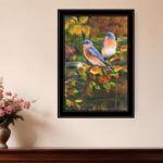 19-Inch Coastal Bird Canvas Wall Art With Black Frame