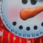 16-Inch Festive Snowman Christmas Countdown Canvas Wall Art