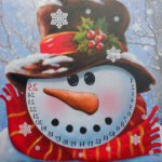 16-Inch Festive Snowman Christmas Countdown Canvas Wall Art