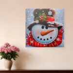 16-Inch Festive Snowman Christmas Countdown Canvas Wall Art