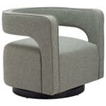 Sage Green Swivel Accent Chair with Armrest and Steel Base