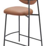 Brown Faux Leather Counter Stool with Steel Frame (Set of 2) 12 Brown Faux Leather Counter Stool with Steel Frame (Set of 2)