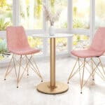 White and Gold Round Bistro Table for Small Spaces