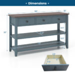 Dark Blue Narrow Entryway Table with Drawers and Shelves 12 Dark Blue Narrow Entryway Table with Drawers and Shelves