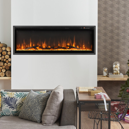 50 Inch Electric Fireplace Wall Mount Recessed with Remote Control