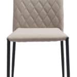 Beige Diamond Pattern Dining Chair with Black Steel Legs (Set of 2) 15 Beige Diamond Pattern Dining Chair with Black Steel Legs (Set of 2)