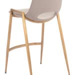Beige and Gold Mid-Century Modern Counter Stool with Footrest (Set of 2)