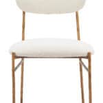 Cream and Gold Dining Chair with Steel Frame and Performance Fabric 14 Cream and Gold Dining Chair with Steel Frame and Performance Fabric