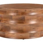 Mid-Century Modern Round Walnut Coffee Table with Mango Wood Finish 5 Mid-Century Modern Round Walnut Coffee Table with Mango Wood Finish