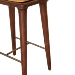 24 Inch Brown Wood and Leather Modern Backless Bar Stool