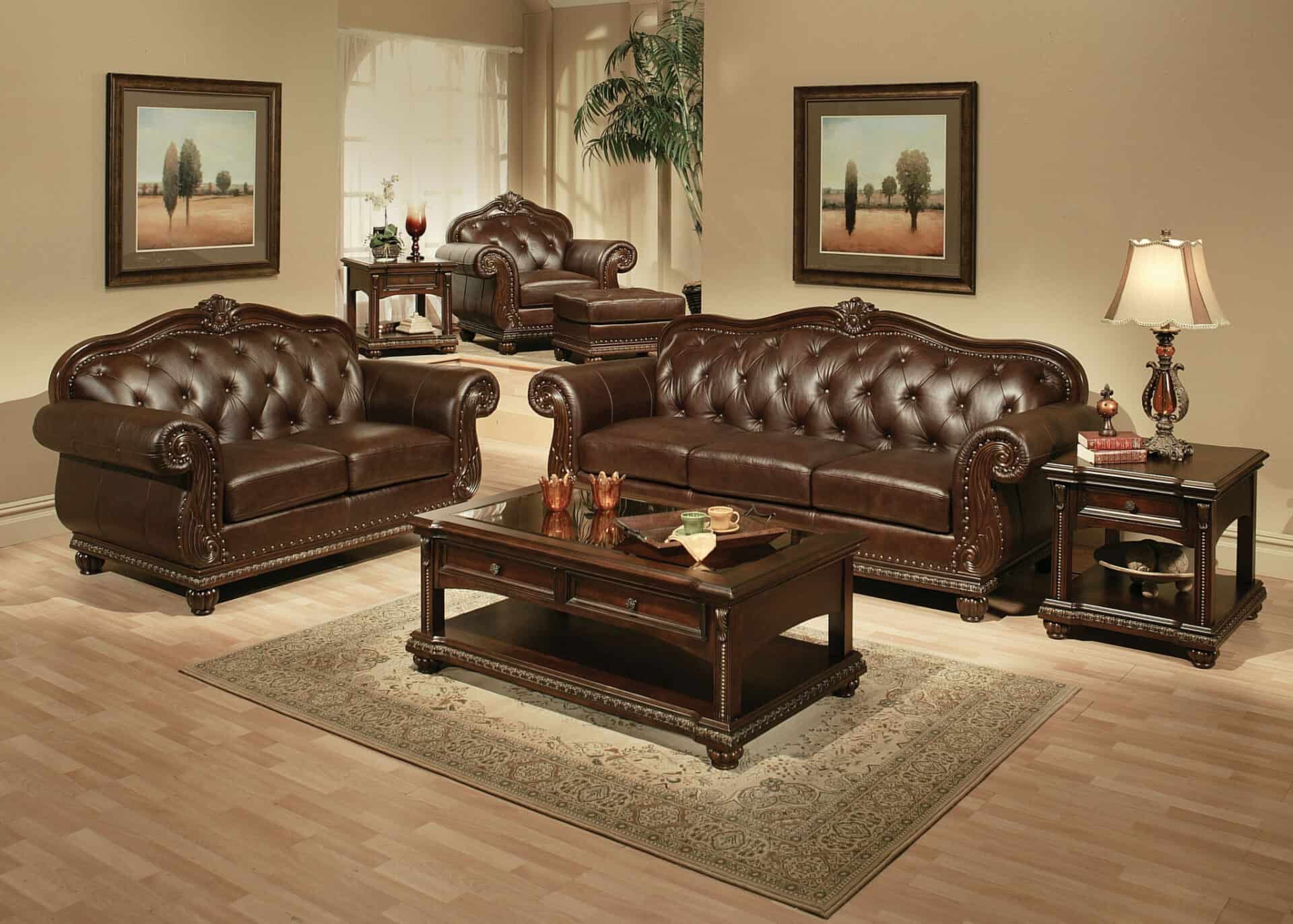 Espresso Faux Leather Love Seat with Nailhead Trim 4 Espresso Faux Leather Love Seat with Nailhead Trim - Image 4