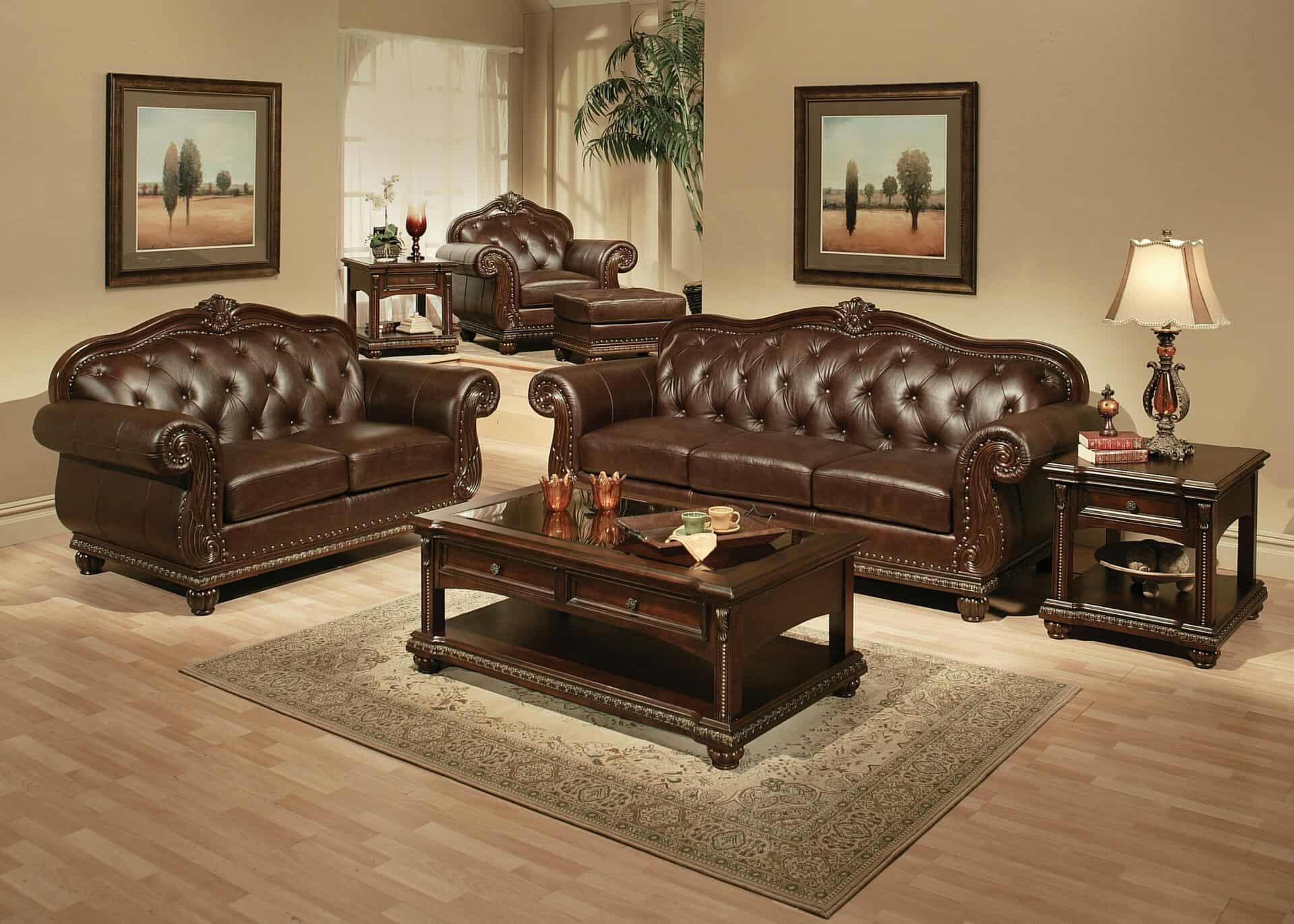 Espresso Faux Leather Love Seat with Nailhead Trim 9 Espresso Faux Leather Love Seat with Nailhead Trim