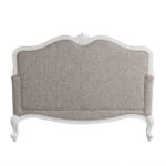 64 Inch Beige Linen and White Love Seat for Two