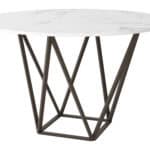 Round Marble-Look Dining Table with Antique Bronze Steel Base 10 Round Marble-Look Dining Table with Antique Bronze Steel Base