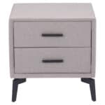 Gray End Table with Two Fabric Drawers and Steel Frame 14 Gray End Table with Two Fabric Drawers and Steel Frame