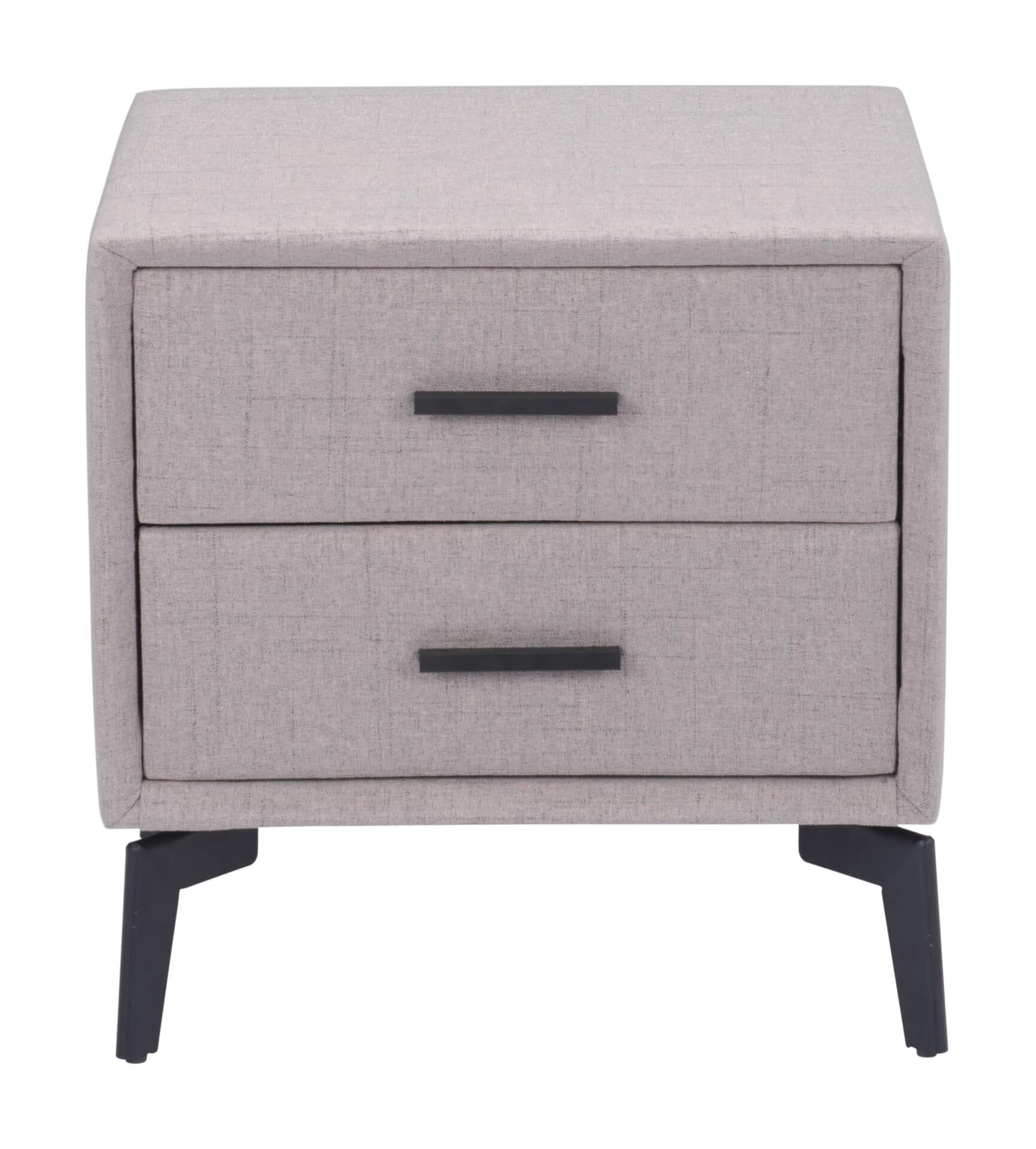 Gray End Table with Two Fabric Drawers and Steel Frame 4 Gray End Table with Two Fabric Drawers and Steel Frame - Image 4