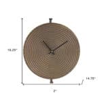 Rustic Bronze Analog Wall Clock with Distressed Metal Finish