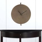 Rustic Bronze Analog Wall Clock with Distressed Metal Finish