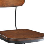 Adjustable Chestnut Wood and Black Steel Industrial Swivel Bar Stool 8 Adjustable Chestnut Wood and Black Steel Industrial Swivel Bar Stool