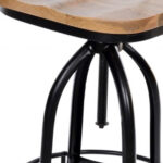 46 Inch Natural Steel Swivel Adjustable Height Bar Stool