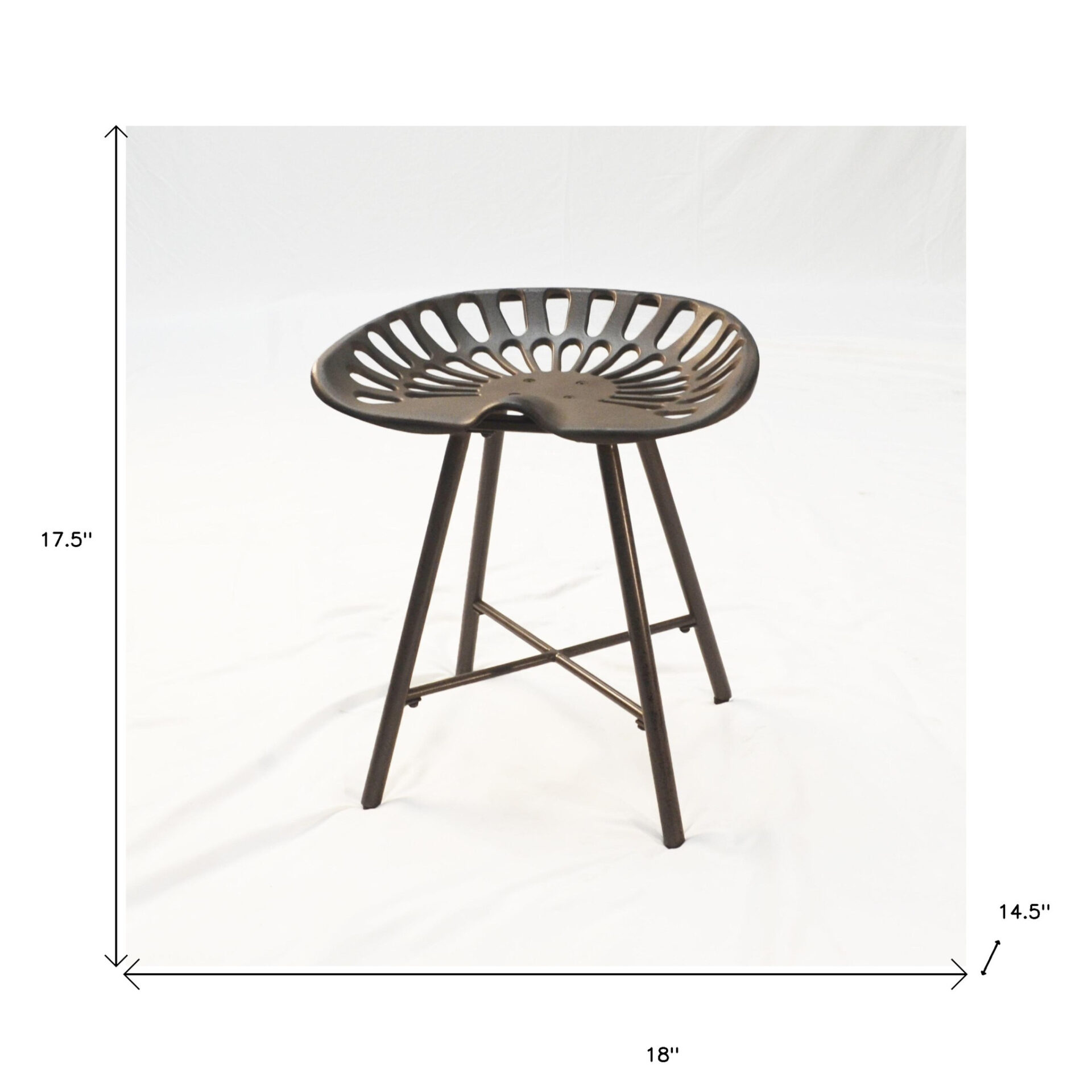 18 Inch Copper Industrial Backless Bar Stool With Tractor Seat 5 18 Inch Copper Industrial Backless Bar Stool With Tractor Seat - Image 5