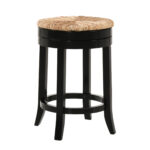 24 Inch Natural and Black Backless Swivel Counter Height Bar Stool 6 24 Inch Natural and Black Backless Swivel Counter Height Bar Stool