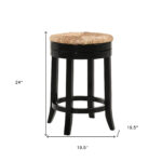 24 Inch Natural and Black Backless Swivel Counter Height Bar Stool 8 24 Inch Natural and Black Backless Swivel Counter Height Bar Stool