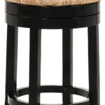 24 Inch Natural and Black Backless Swivel Counter Height Bar Stool 7 24 Inch Natural and Black Backless Swivel Counter Height Bar Stool