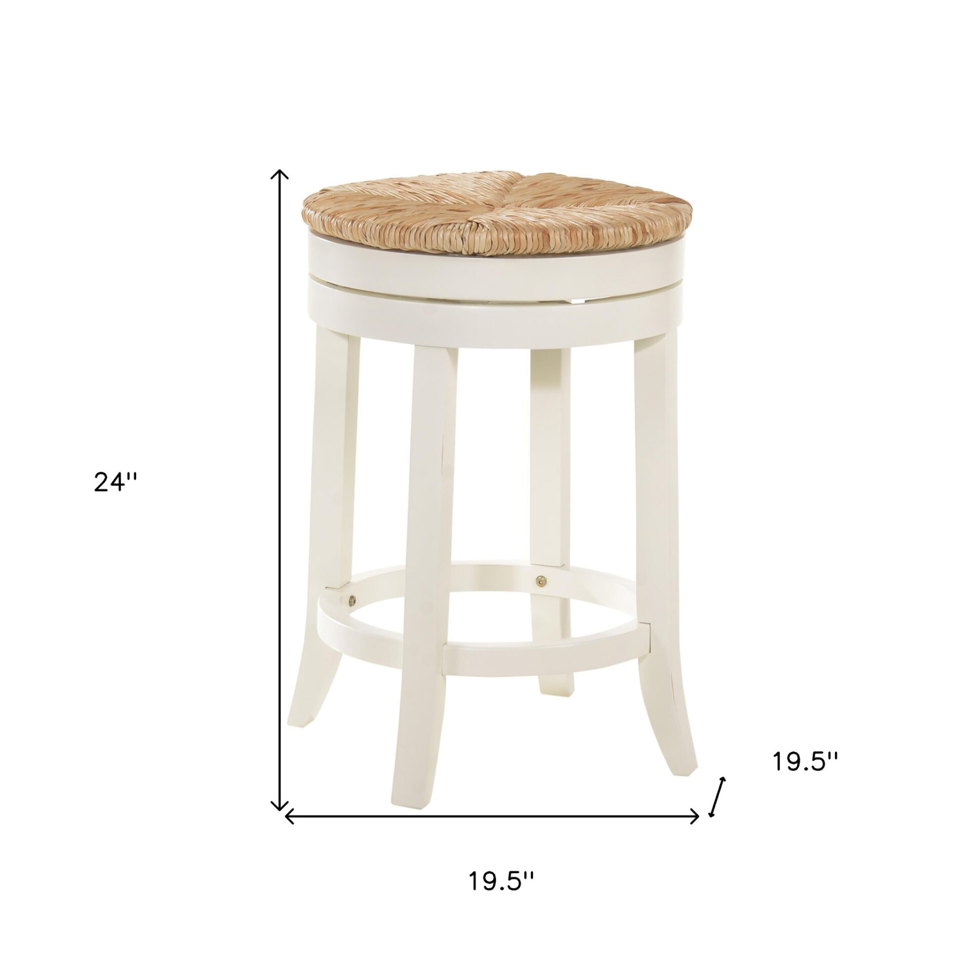 24-Inch Backless Swivel Bar Stool With Footrest 6 24-Inch Backless Swivel Bar Stool With Footrest - Image 6