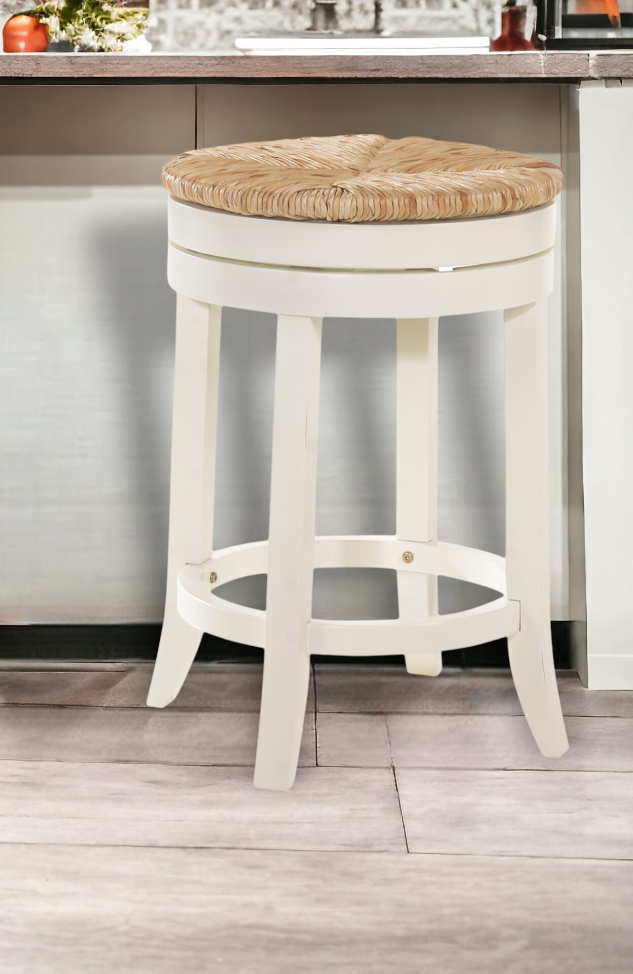 24-Inch Backless Swivel Bar Stool With Footrest 2 24-Inch Backless Swivel Bar Stool With Footrest - Image 2