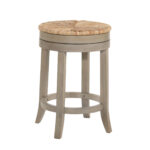 24-Inch Natural Gray Wood Swivel Backless Counter Height Bar Stool