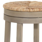 24-Inch Natural Gray Wood Swivel Backless Counter Height Bar Stool