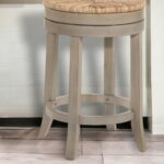 24-Inch Natural Gray Wood Swivel Backless Counter Height Bar Stool