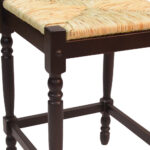 24 Inch Natural and Espresso Backless Wood Bar Stool with Footrest