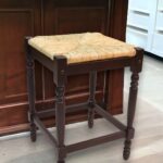 24 Inch Natural and Espresso Backless Wood Bar Stool with Footrest
