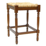 24-Inch Natural and Brown Solid Wood Backless Counter Bar Stool 6 24-Inch Natural and Brown Solid Wood Backless Counter Bar Stool