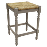 24 Inch Natural Gray Wood Backless Counter Height Bar Stool