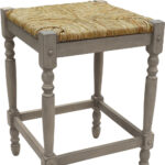 24 Inch Natural Gray Wood Backless Counter Height Bar Stool