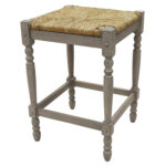 24 Inch Natural Gray Wood Backless Counter Height Bar Stool