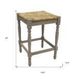 24 Inch Natural Gray Wood Backless Counter Height Bar Stool
