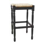 29-Inch Natural and Black Wood Backless Bar Stool with Footrest 9 29-Inch Natural and Black Wood Backless Bar Stool with Footrest