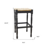 29-Inch Natural and Black Wood Backless Bar Stool with Footrest 12 29-Inch Natural and Black Wood Backless Bar Stool with Footrest