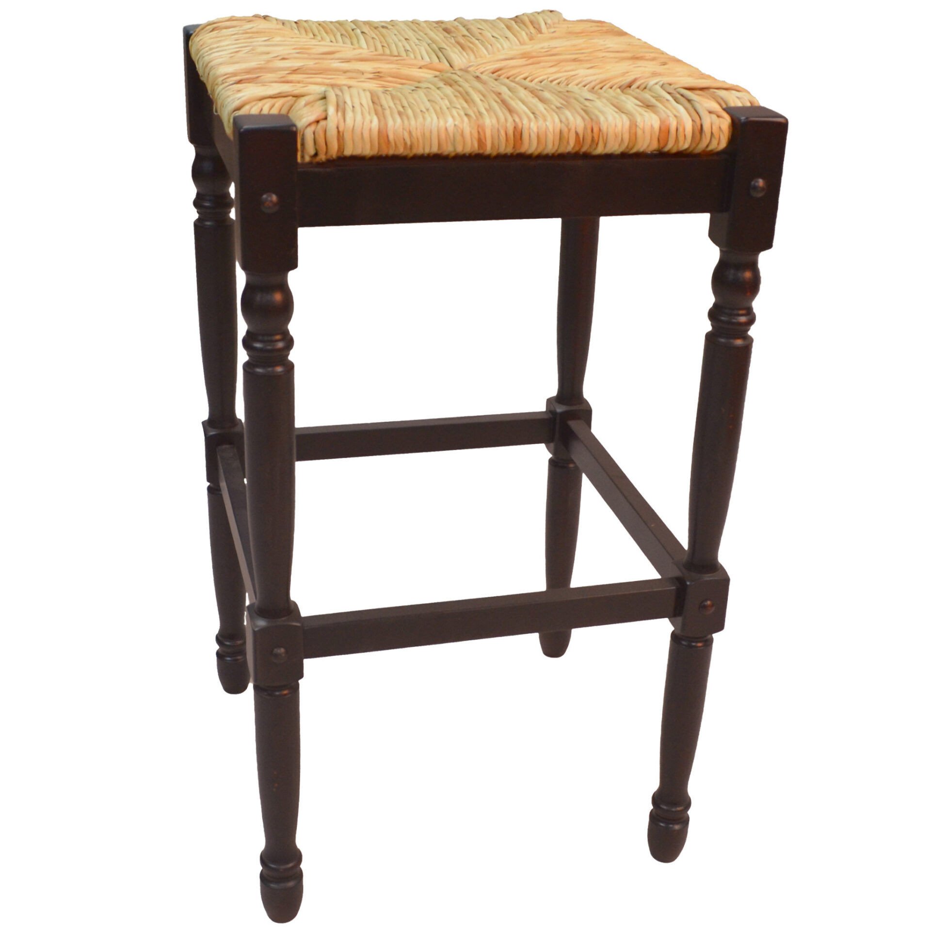 29-Inch Natural and Espresso Backless Solid Wood Bar Stool 2 29-Inch Natural and Espresso Backless Solid Wood Bar Stool - Image 2