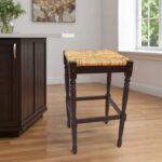 29-Inch Natural and Espresso Backless Solid Wood Bar Stool 6 29-Inch Natural and Espresso Backless Solid Wood Bar Stool