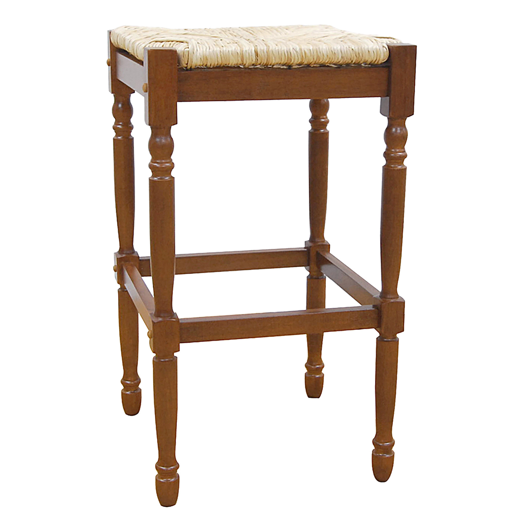 29 Inch Natural and Brown Backless Bar Stool with Footrest 1 29 Inch Natural and Brown Backless Bar Stool with Footrest
