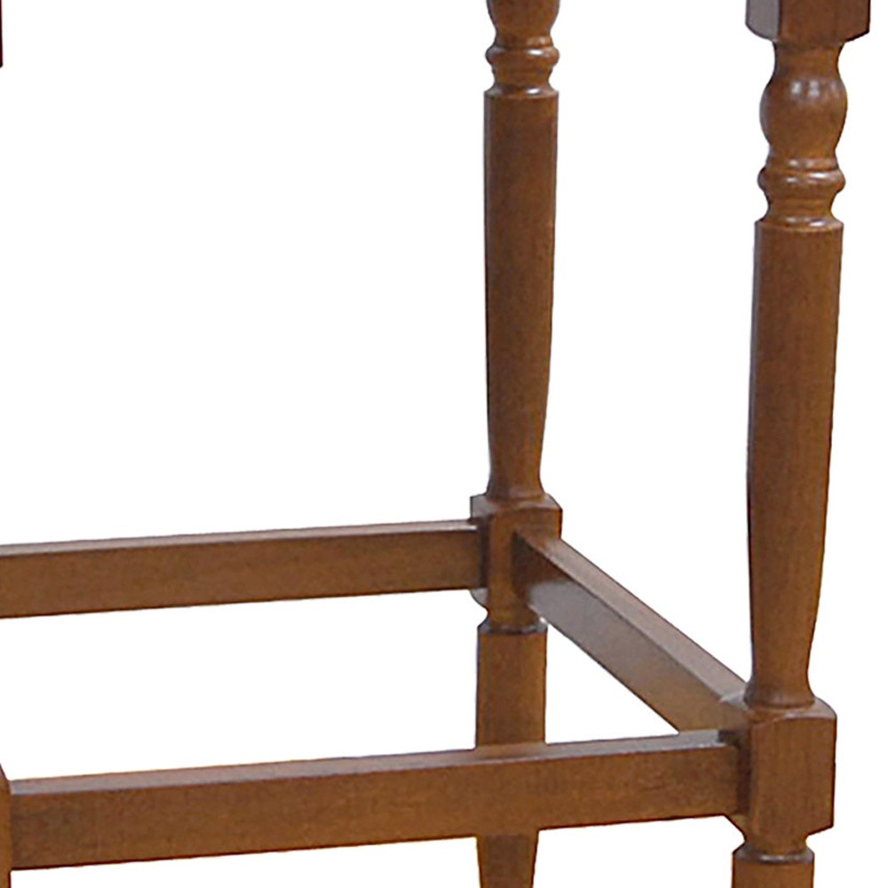 29 Inch Natural and Brown Backless Bar Stool with Footrest 3 29 Inch Natural and Brown Backless Bar Stool with Footrest - Image 3